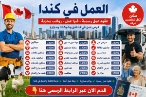 فرص عمل في كندا 2026 بعقود عمل وفيزا رسمية